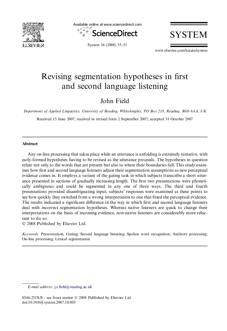 Revising segmentation hypotheses in first and second language listening