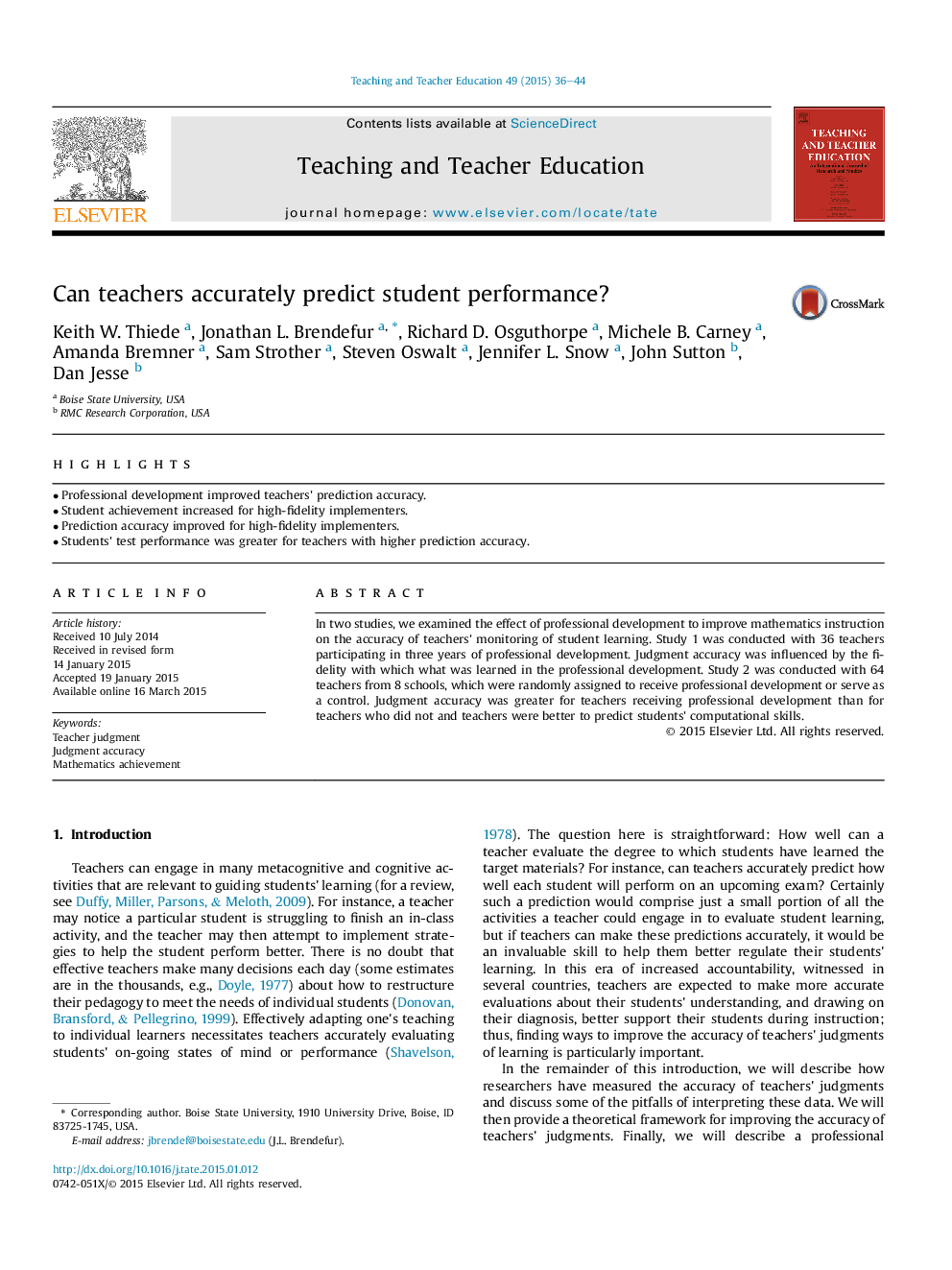 Can teachers accurately predict student performance?