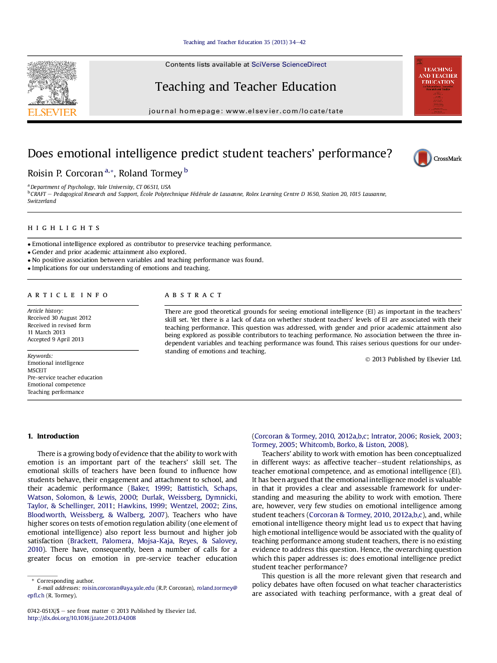 Does emotional intelligence predict student teachers' performance?