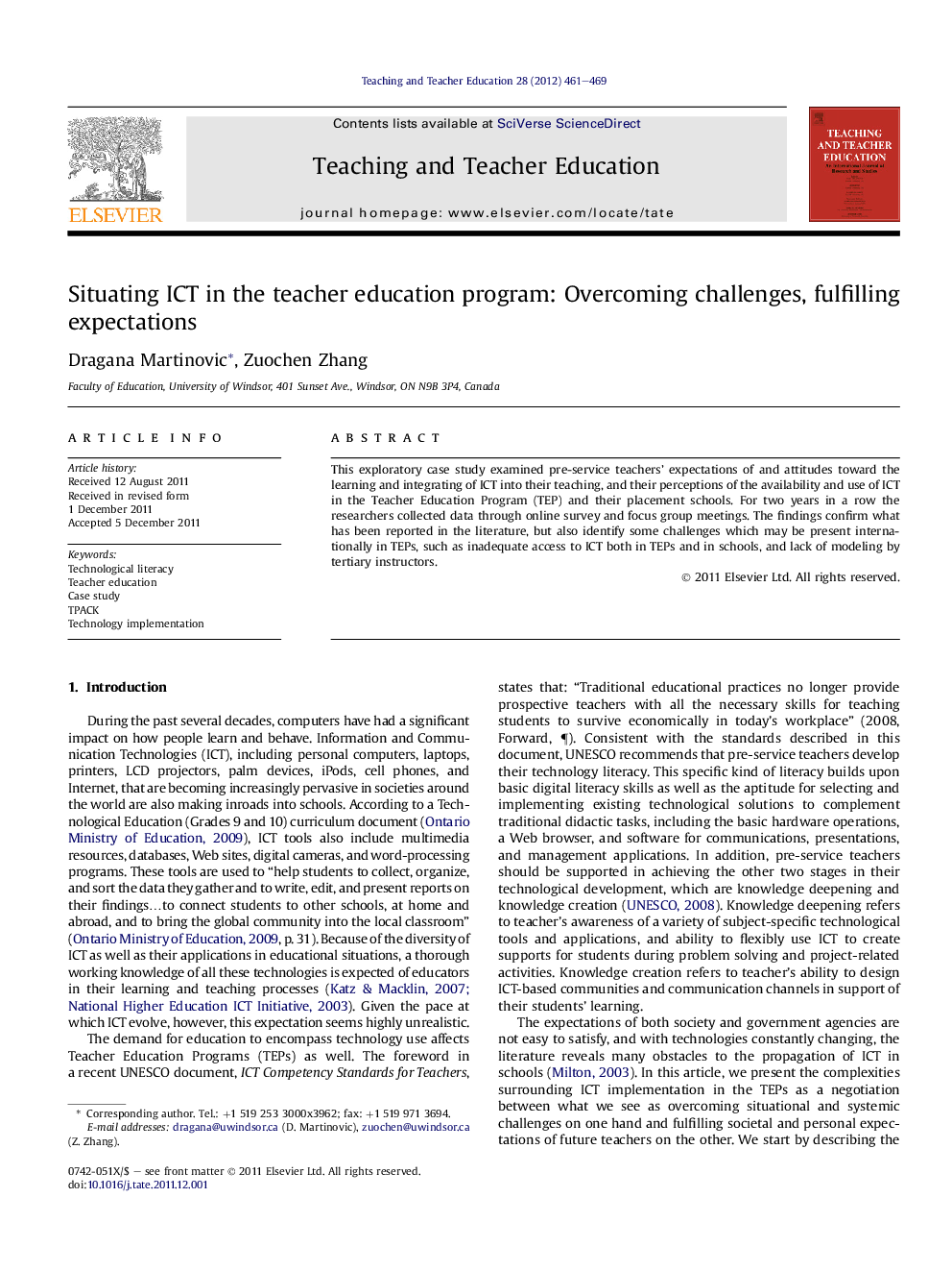 Situating ICT in the teacher education program: Overcoming challenges, fulfilling expectations