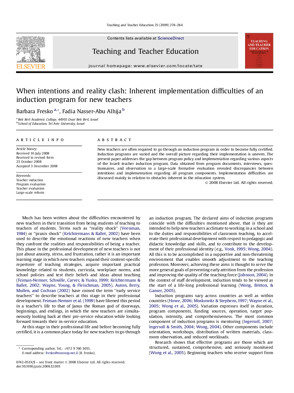 When intentions and reality clash: Inherent implementation difficulties of an induction program for new teachers