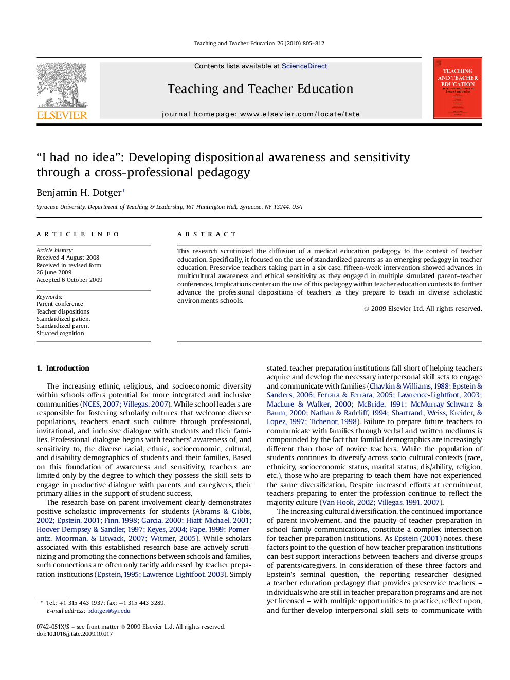 “I had no idea”: Developing dispositional awareness and sensitivity through a cross-professional pedagogy