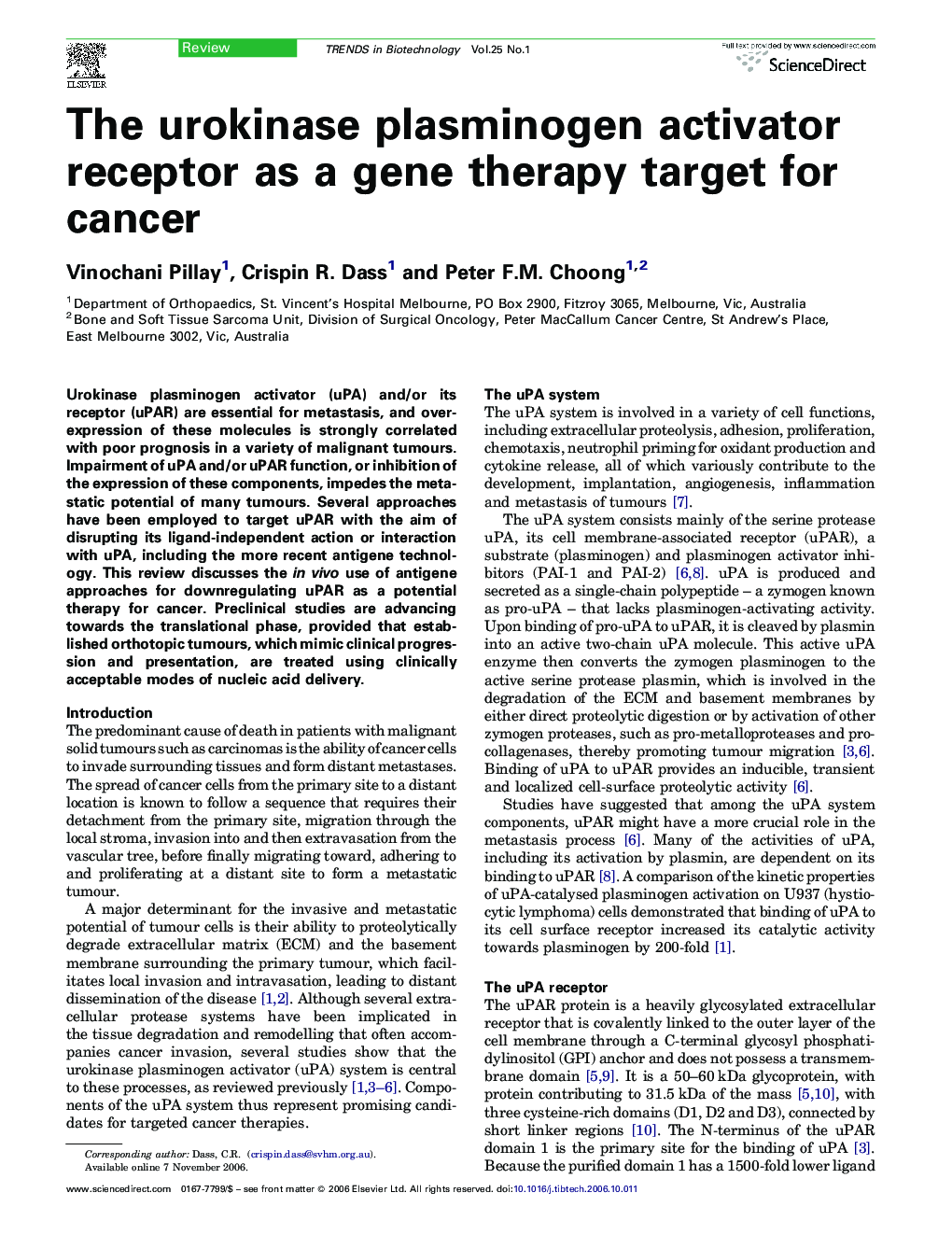 The urokinase plasminogen activator receptor as a gene therapy target for cancer