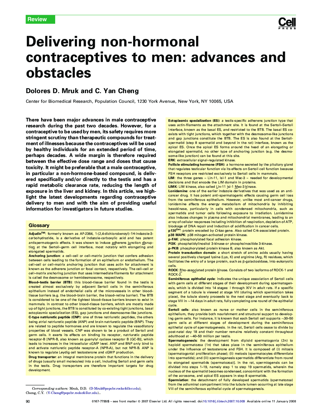 Delivering non-hormonal contraceptives to men: advances and obstacles