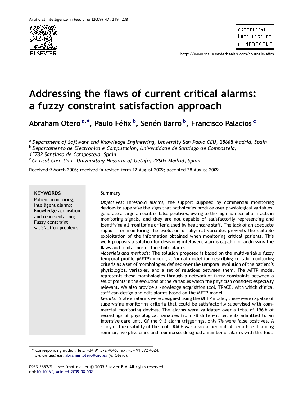 Addressing the flaws of current critical alarms: a fuzzy constraint satisfaction approach