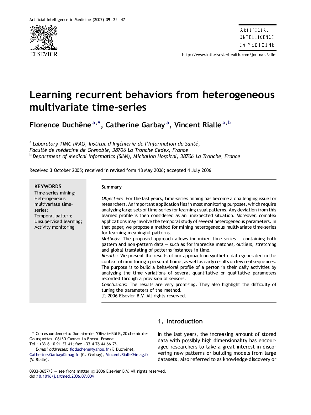 Learning recurrent behaviors from heterogeneous multivariate time-series