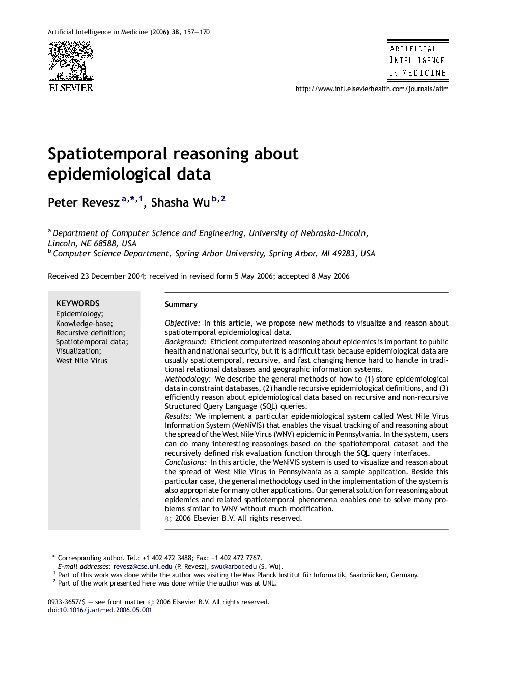 Spatiotemporal reasoning about epidemiological data