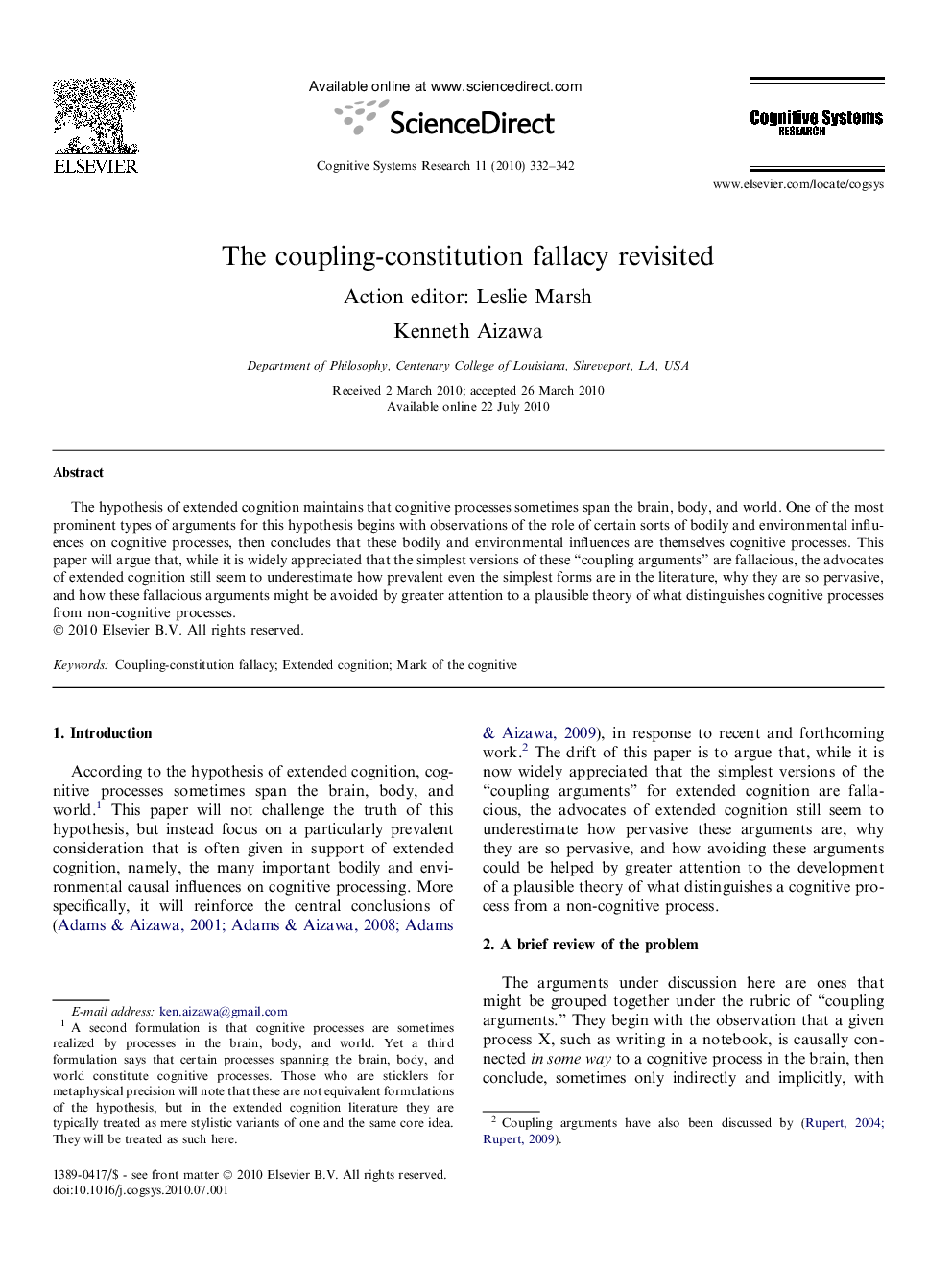 The coupling-constitution fallacy revisited