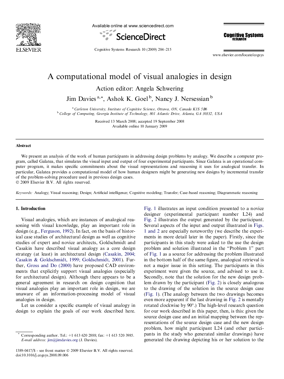 A computational model of visual analogies in design