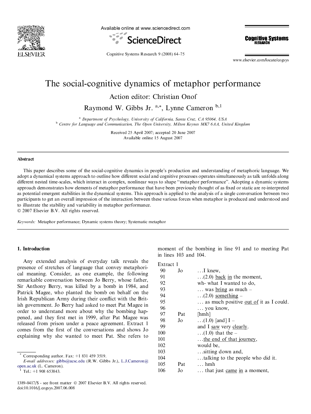 The social-cognitive dynamics of metaphor performance