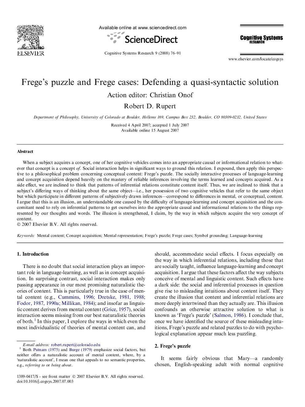 Frege’s puzzle and Frege cases: Defending a quasi-syntactic solution