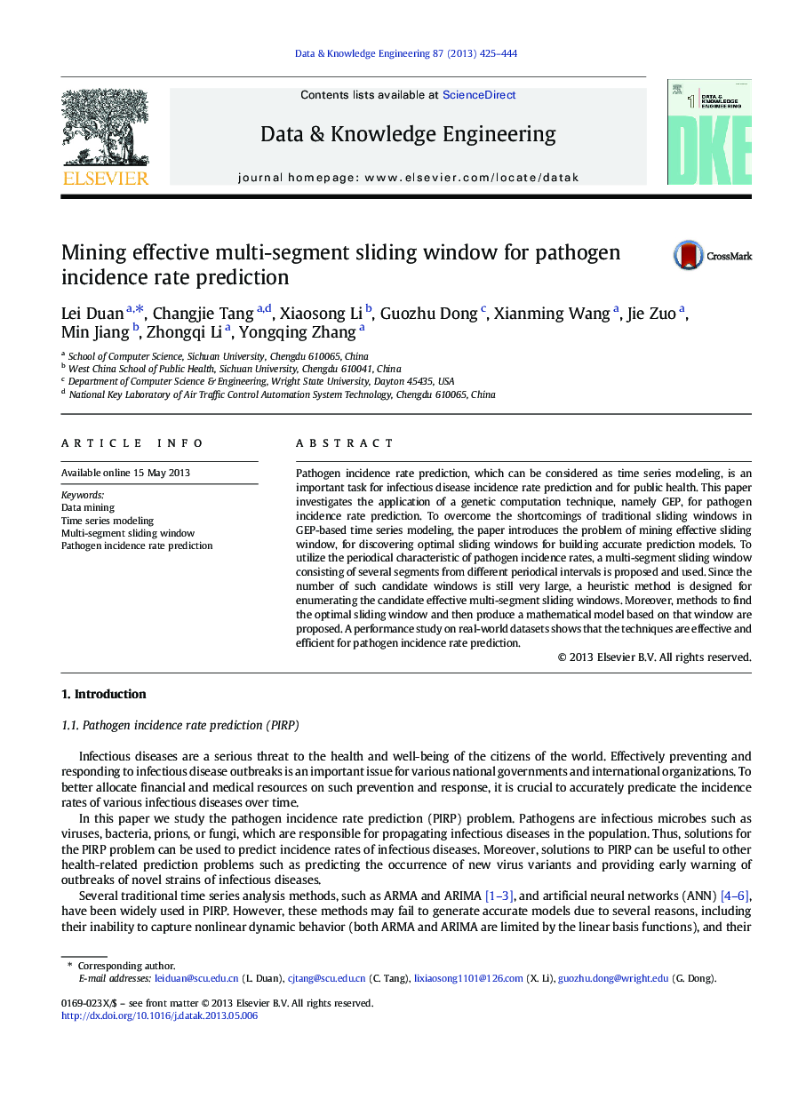 Mining effective multi-segment sliding window for pathogen incidence rate prediction