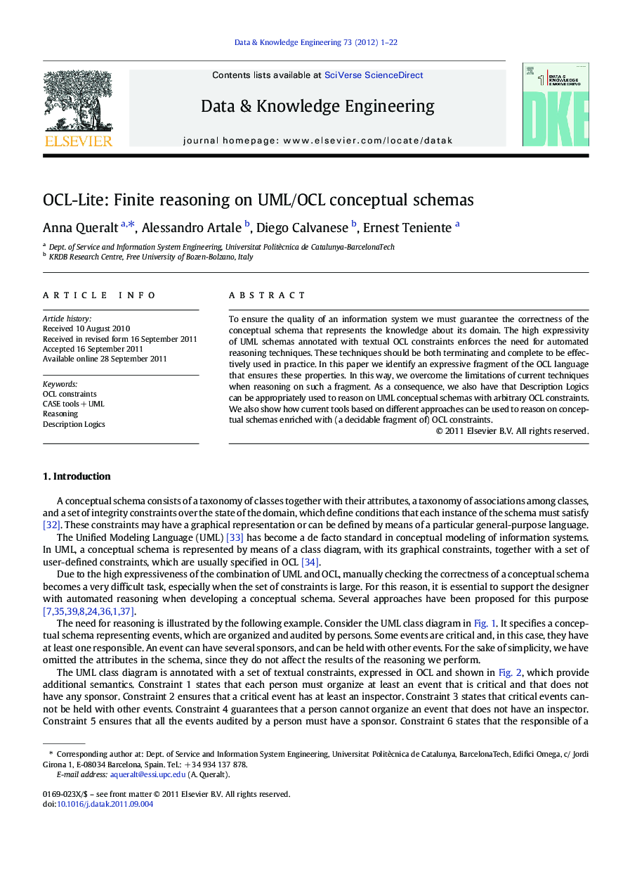 OCL-Lite: Finite reasoning on UML/OCL conceptual schemas