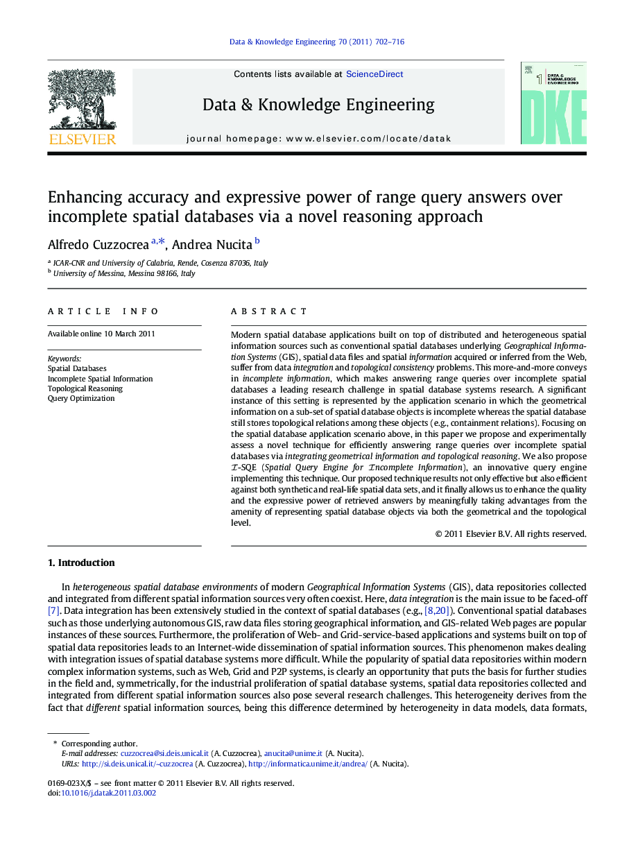 Enhancing accuracy and expressive power of range query answers over incomplete spatial databases via a novel reasoning approach