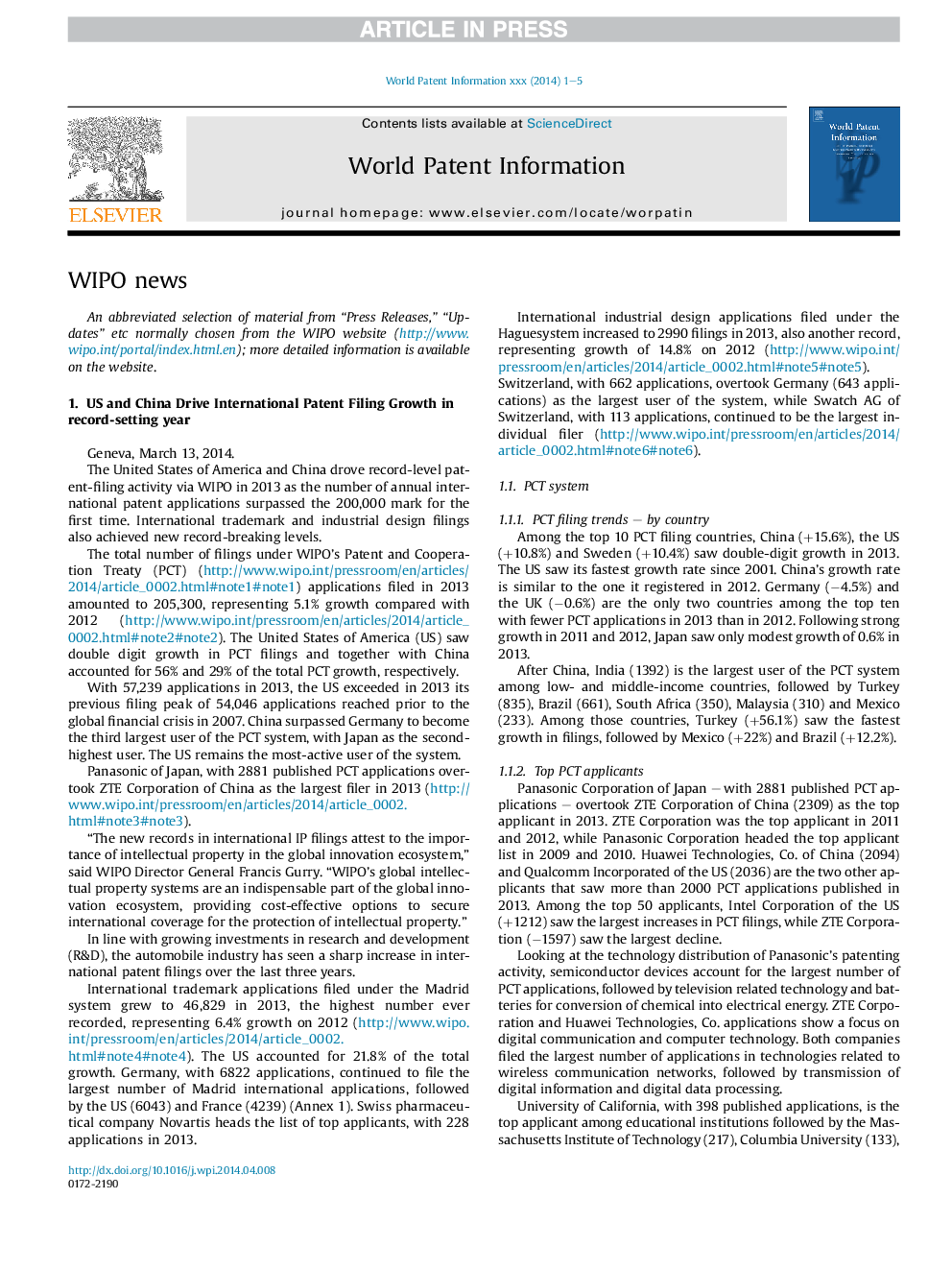 WIPO news