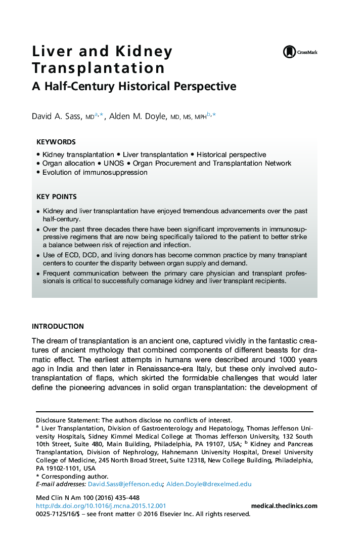 Liver and Kidney Transplantation