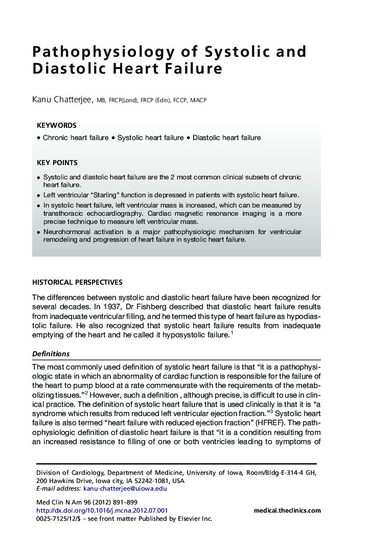 Pathophysiology of Systolic and Diastolic Heart Failure