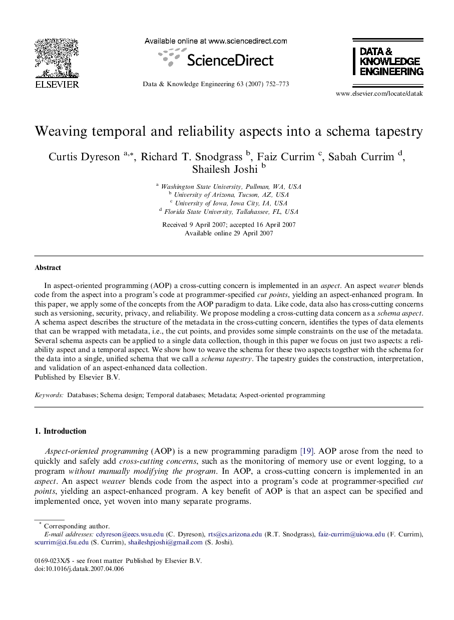 Weaving temporal and reliability aspects into a schema tapestry