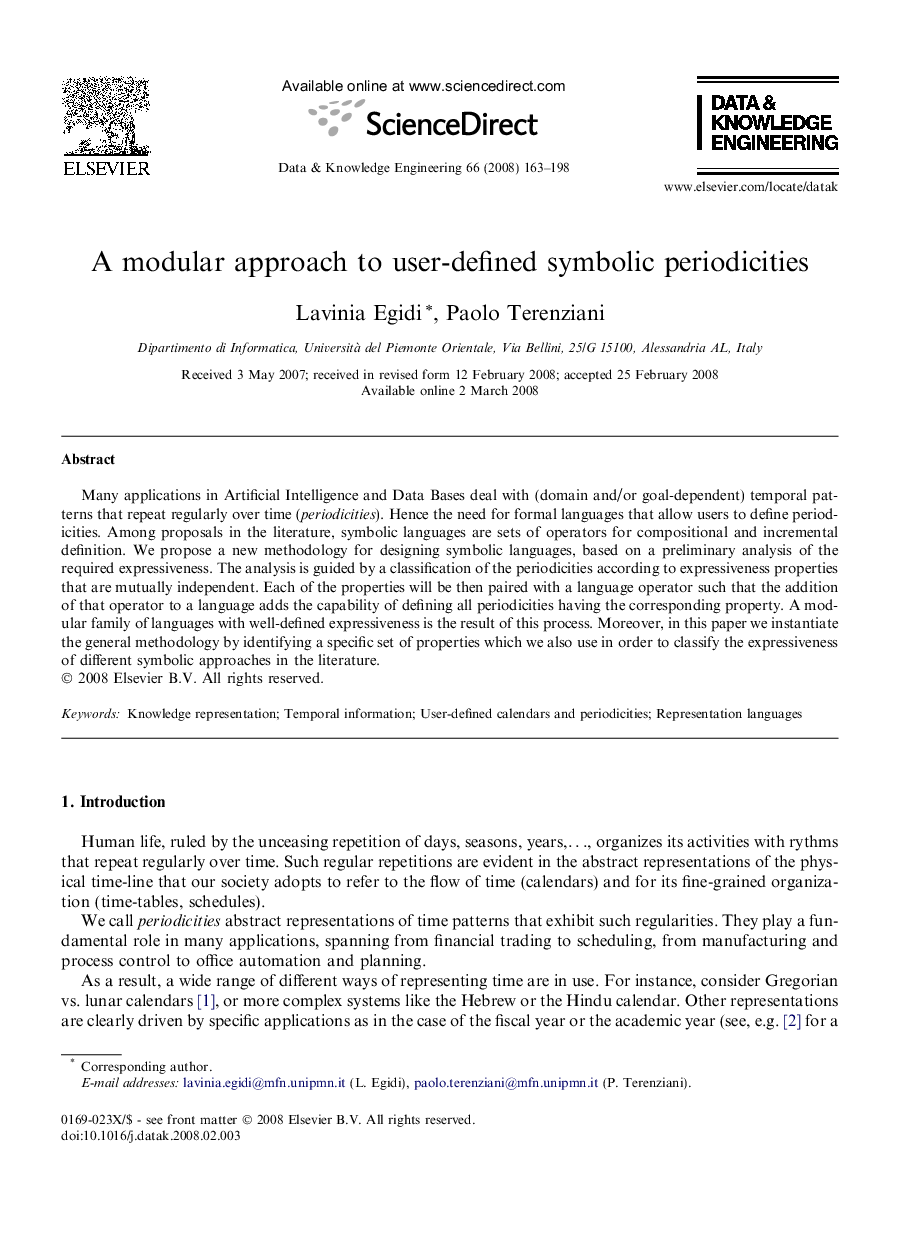 A modular approach to user-defined symbolic periodicities