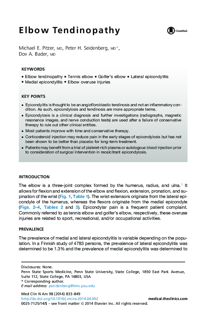 Elbow Tendinopathy