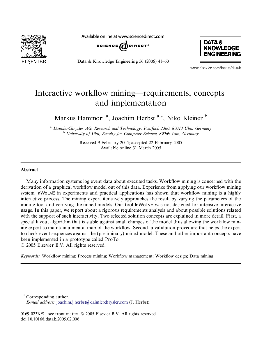 Interactive workflow mining—requirements, concepts and implementation