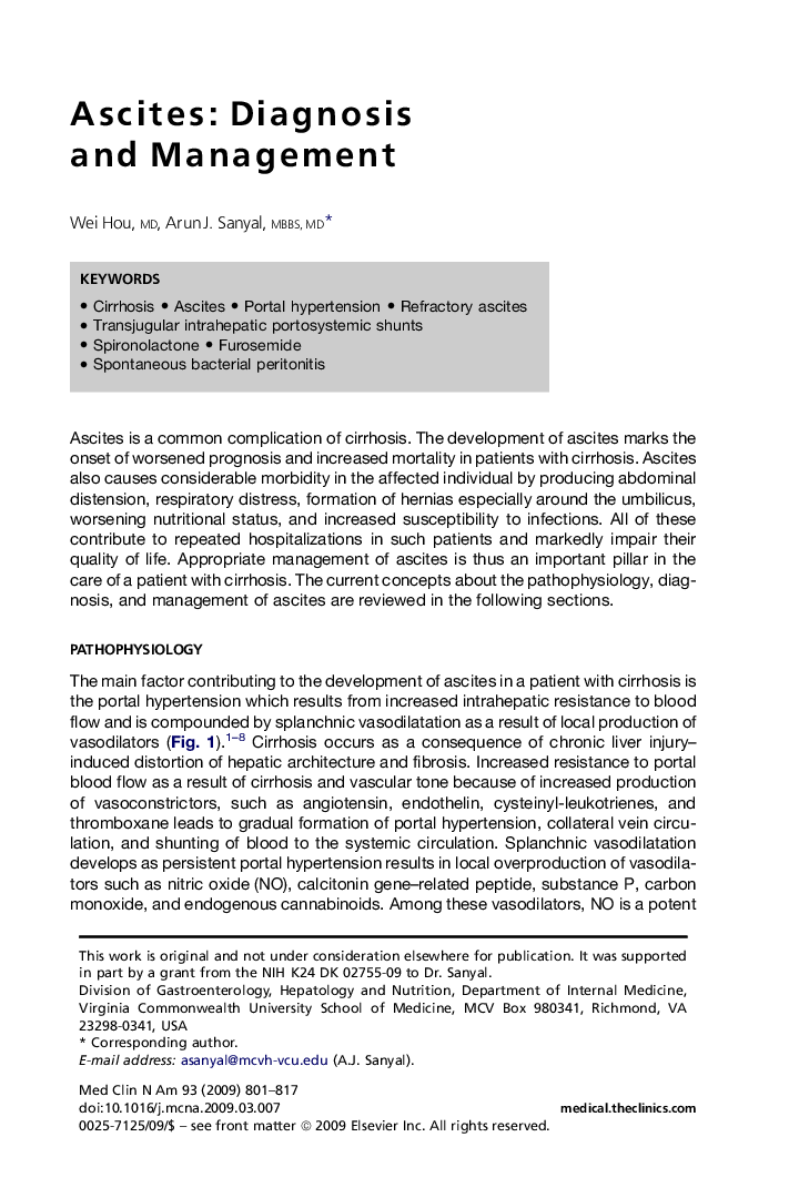 Ascites: Diagnosis and Management