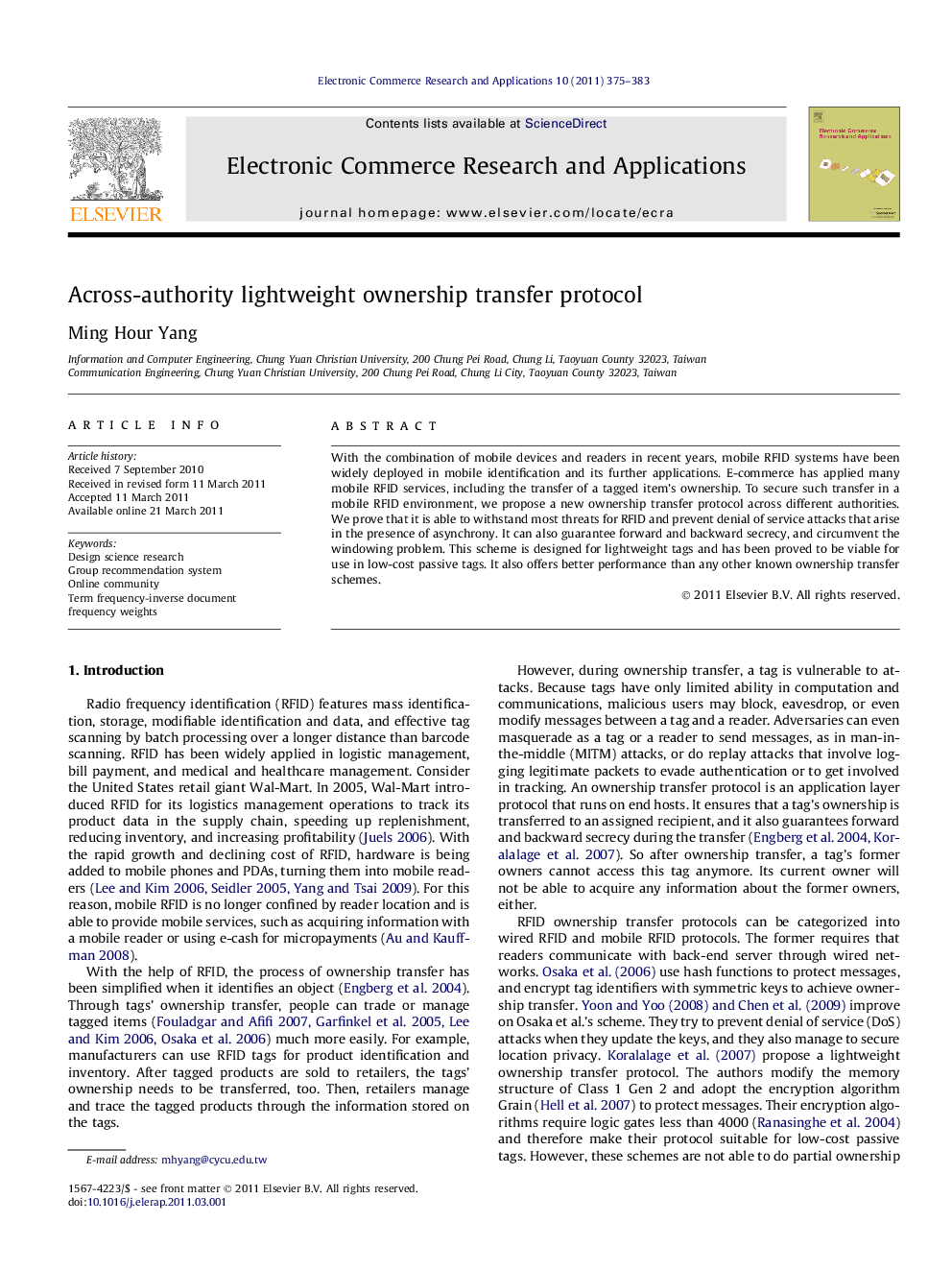 Across-authority lightweight ownership transfer protocol