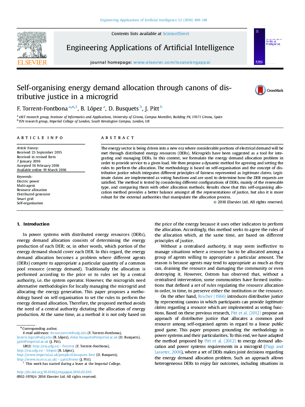 Self-organising energy demand allocation through canons of distributive justice in a microgrid