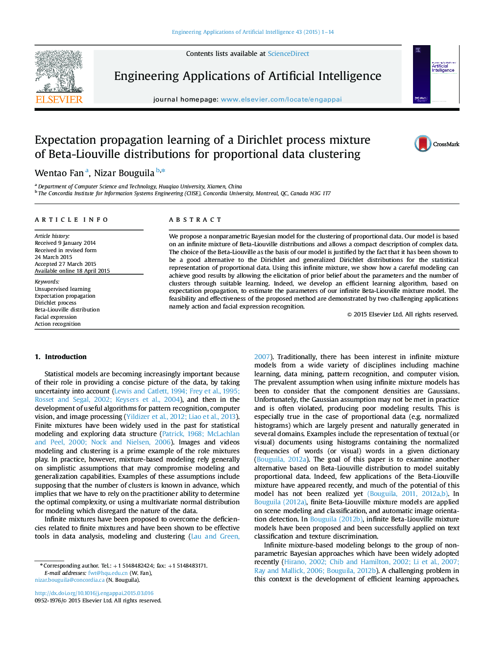 Expectation propagation learning of a Dirichlet process mixture of Beta-Liouville distributions for proportional data clustering
