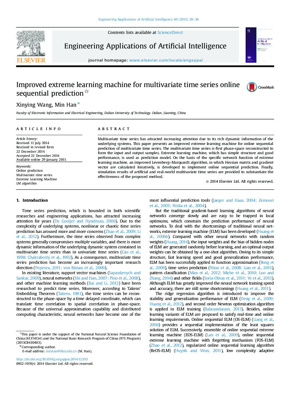 Improved extreme learning machine for multivariate time series online sequential prediction 