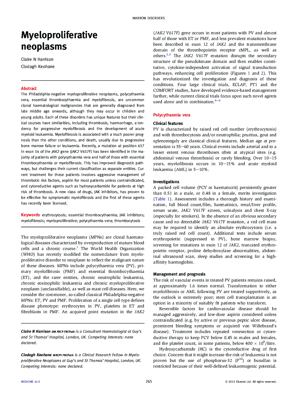 عکس صفحه اول مقاله: Myeloproliferative neoplasms Myeloproliferative neoplasms
