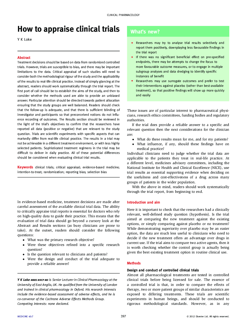 How to appraise clinical trials