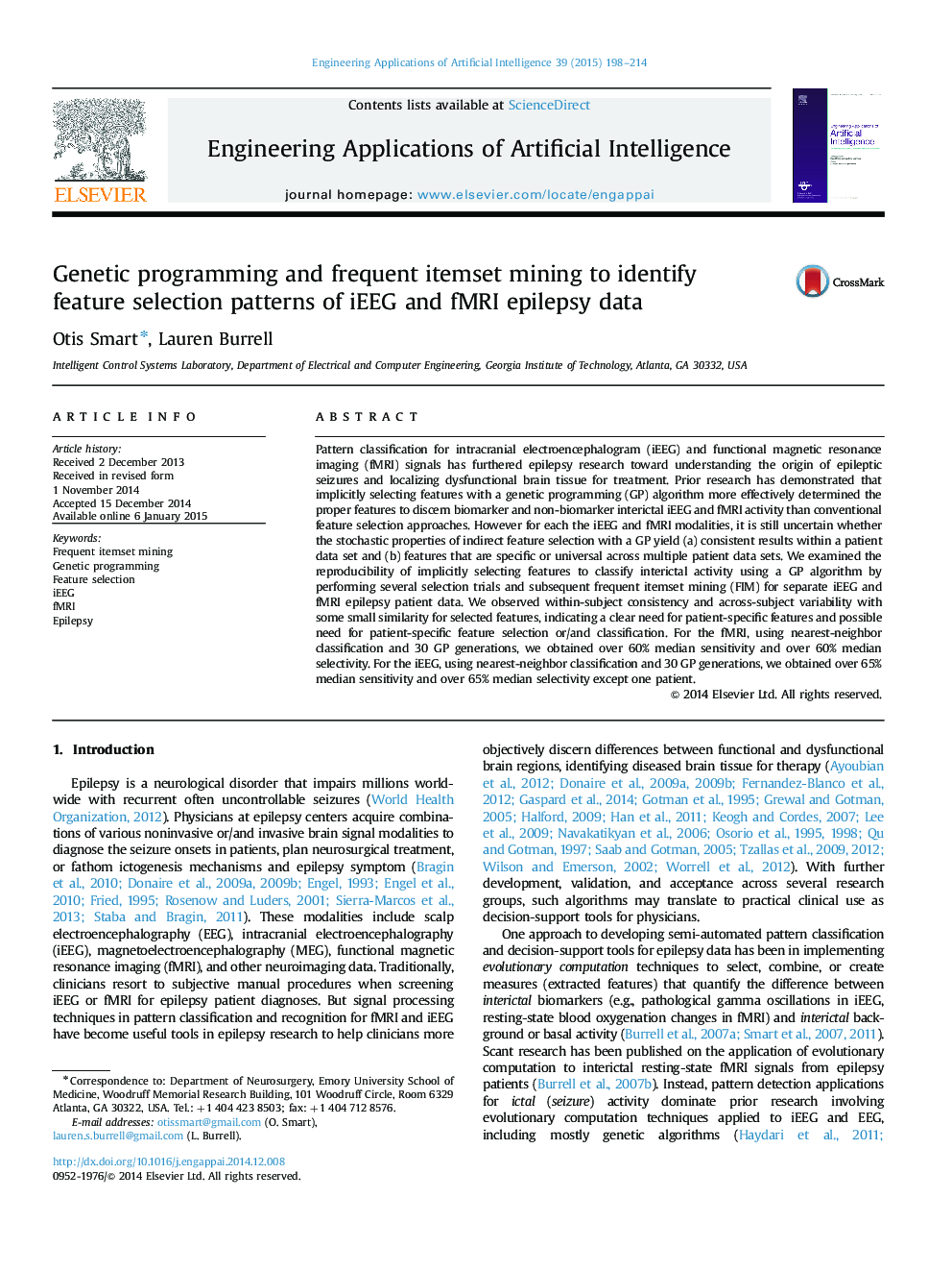 Genetic programming and frequent itemset mining to identify feature selection patterns of iEEG and fMRI epilepsy data