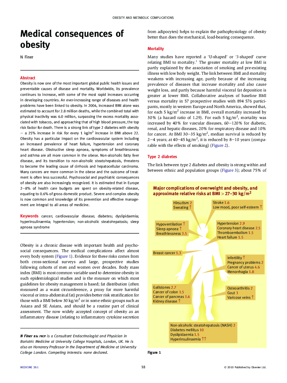 Medical consequences of obesity