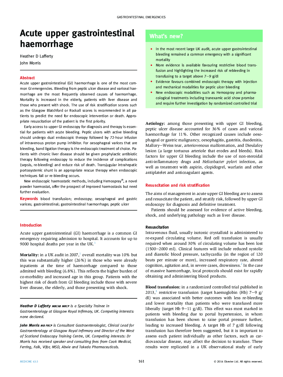 Acute upper gastrointestinal haemorrhage