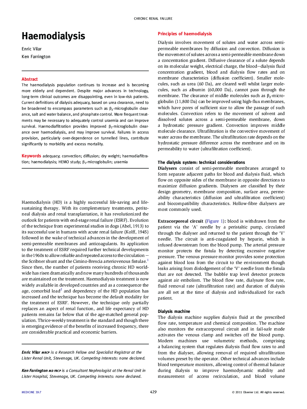 Haemodialysis