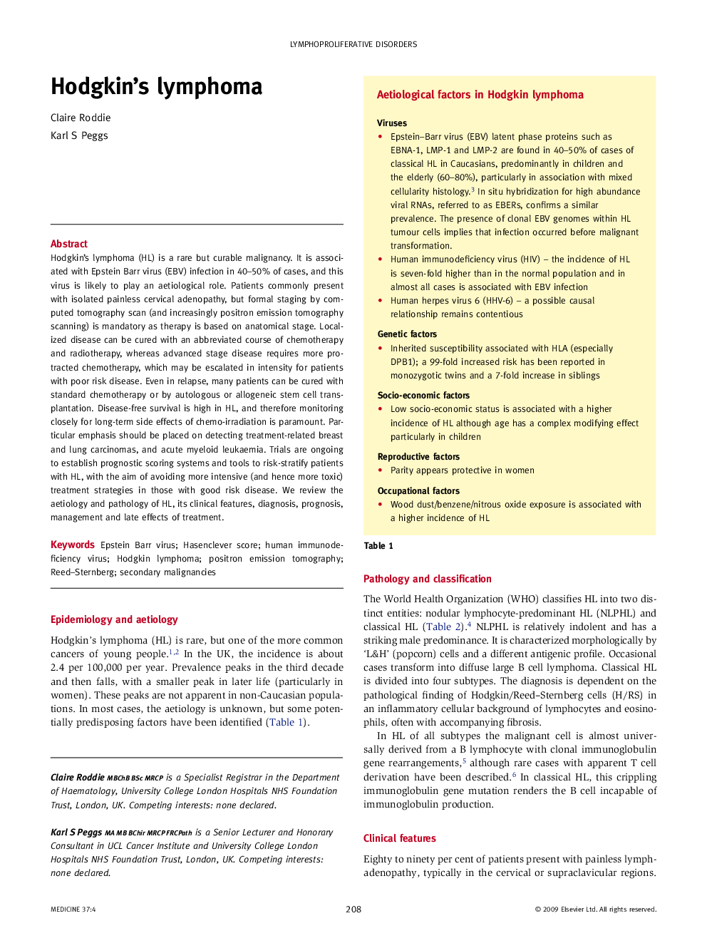 Hodgkin’s lymphoma