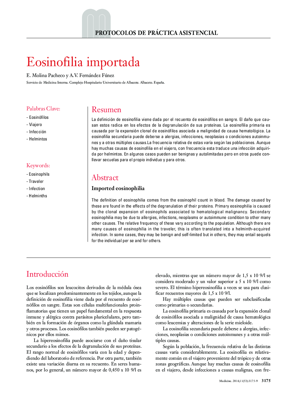 Eosinofilia importada