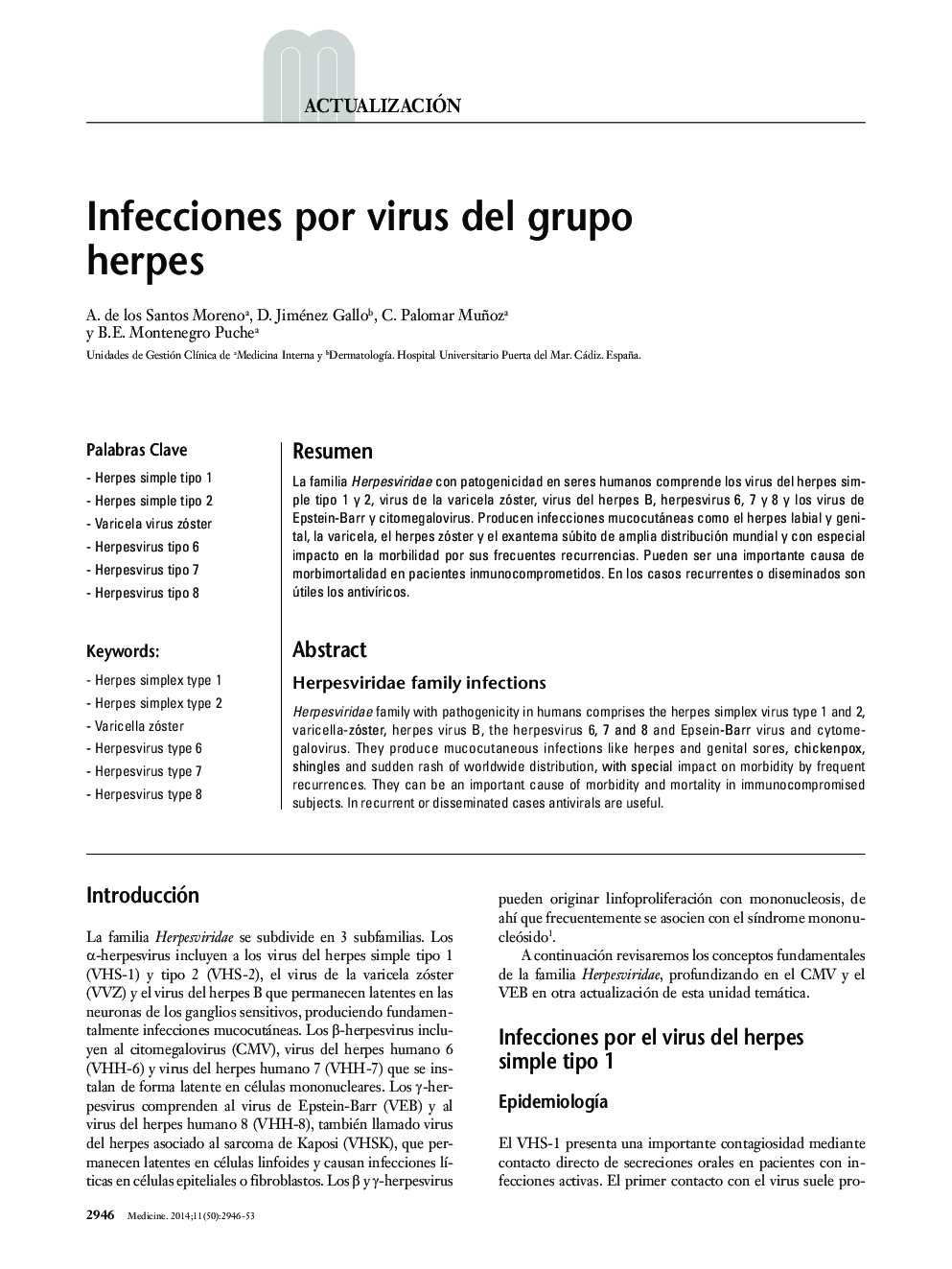 Infecciones por virus del grupo herpes