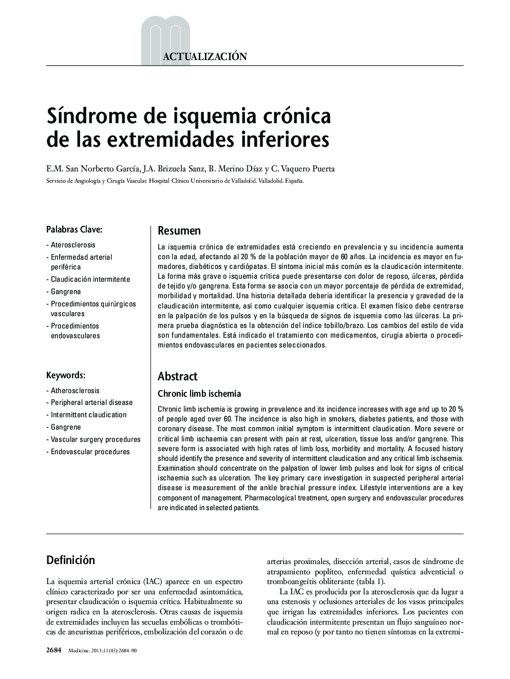 SÃ­ndrome de isquemia crónica de las extremidades inferiores