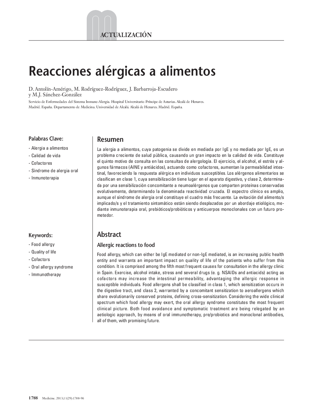 Reacciones alérgicas a alimentos