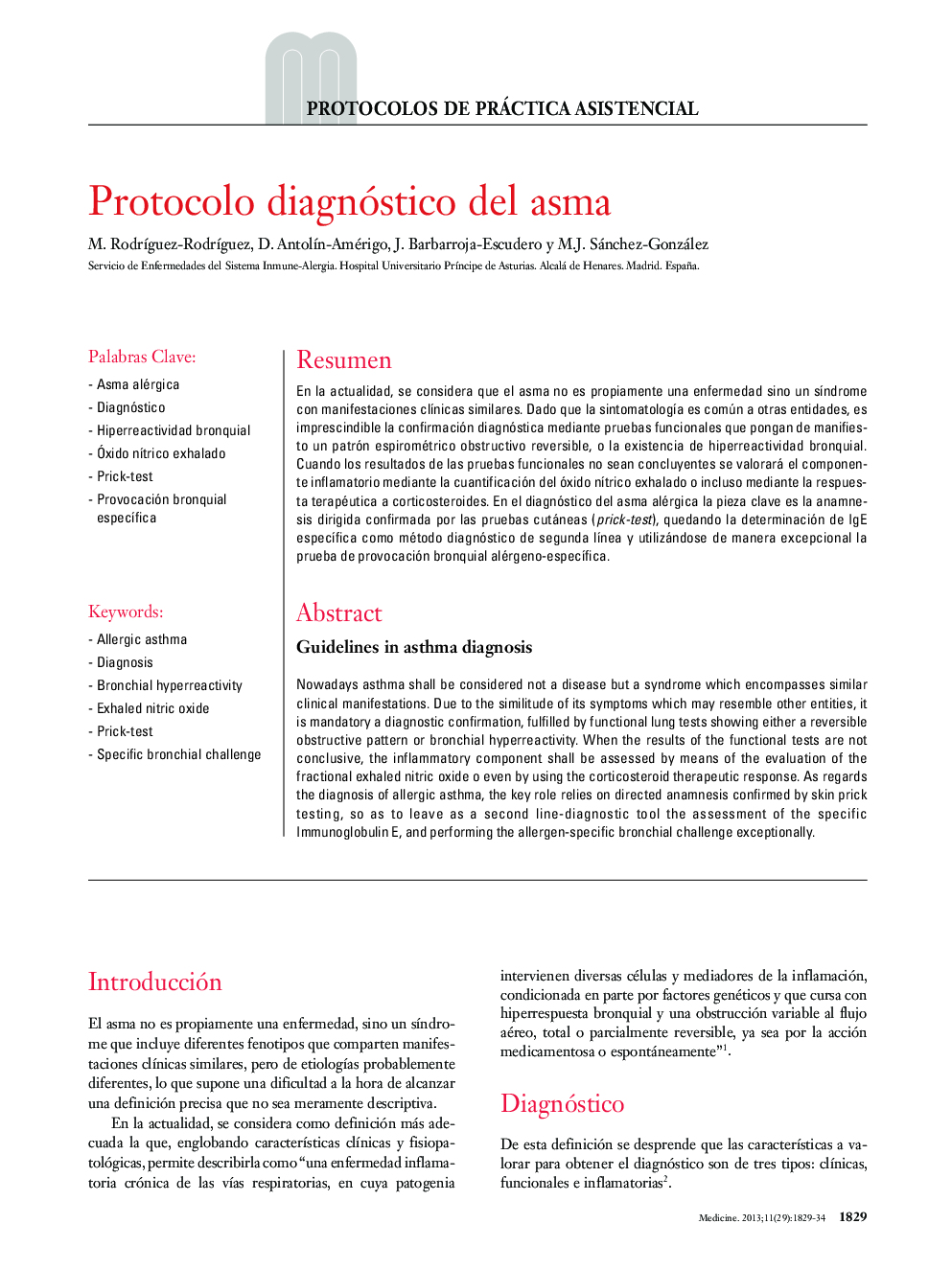 Protocolo diagnóstico del asma