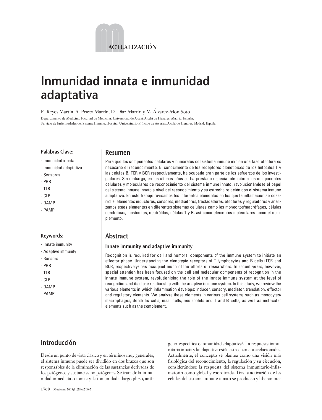 Inmunidad innata e inmunidad adaptativa
