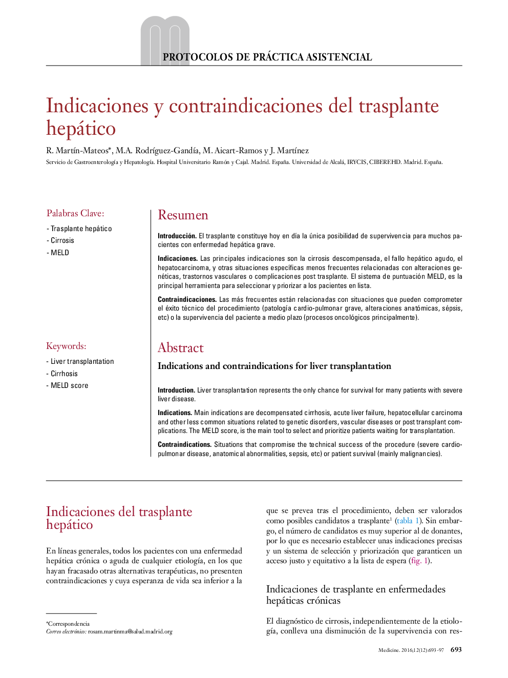 Indicaciones y contraindicaciones del trasplante hepático