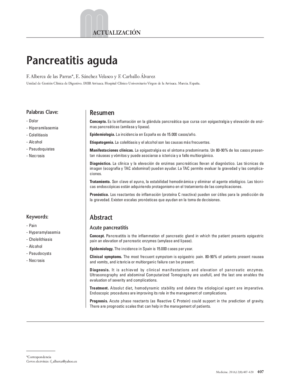 Pancreatitis aguda