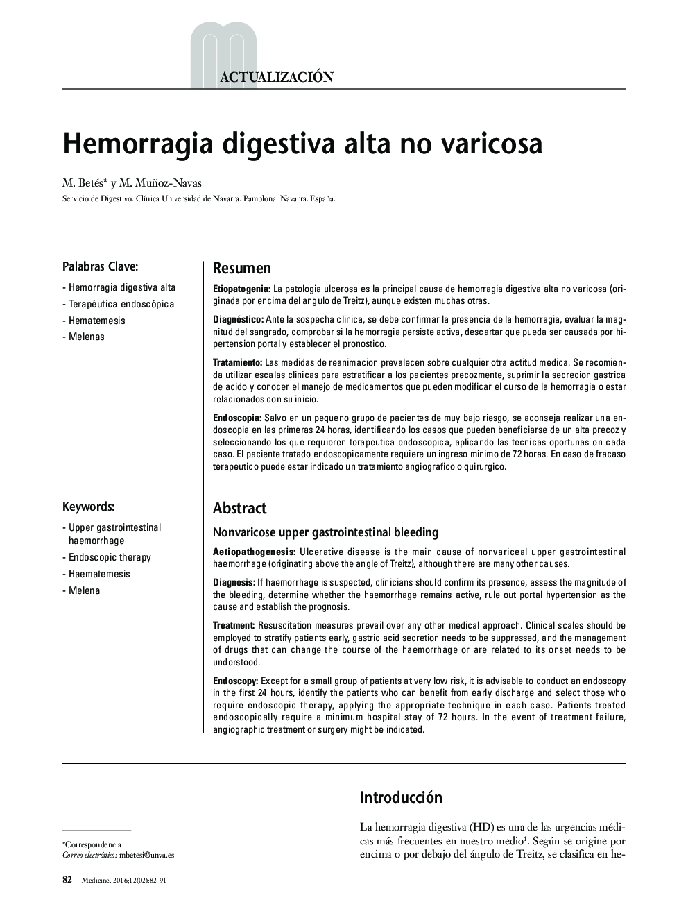 Hemorragia digestiva alta no varicosa