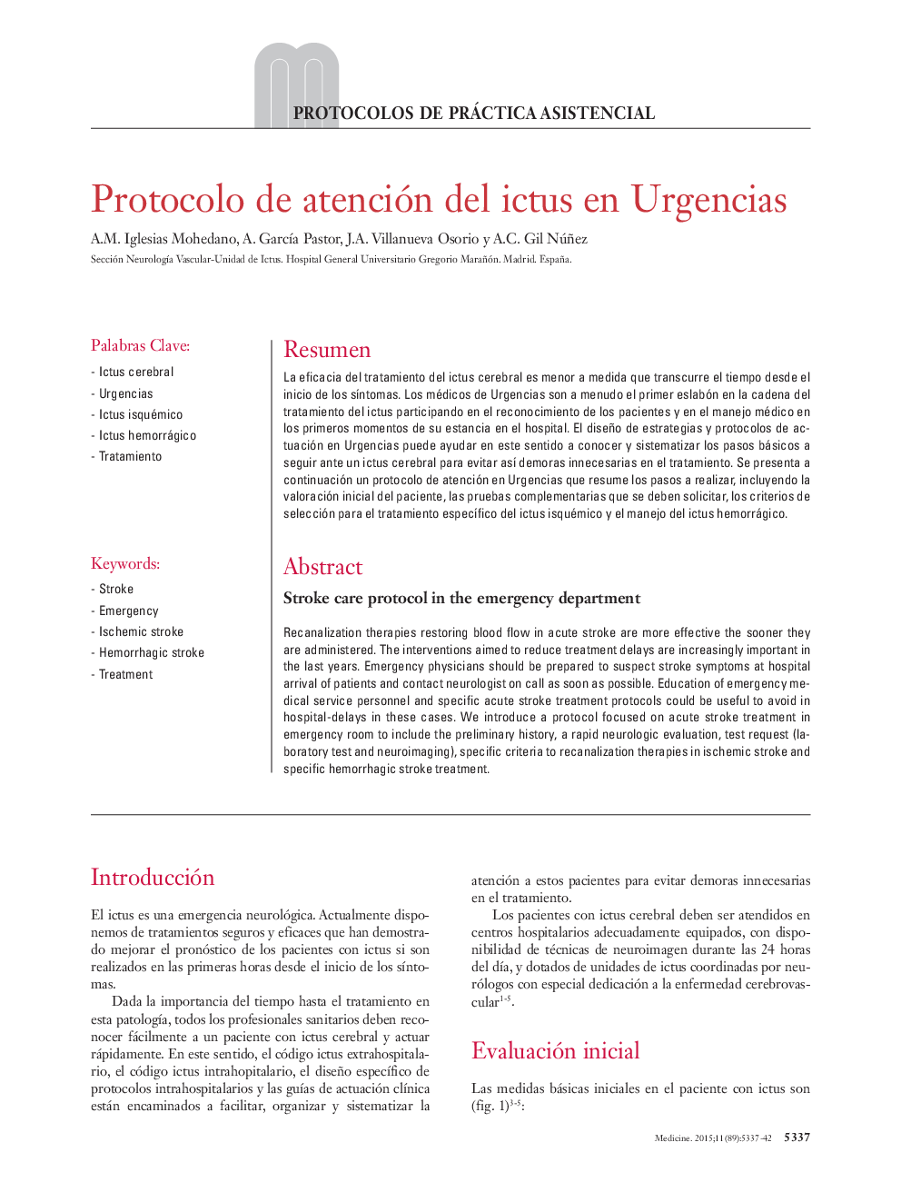 Protocolo de atención del ictus en Urgencias