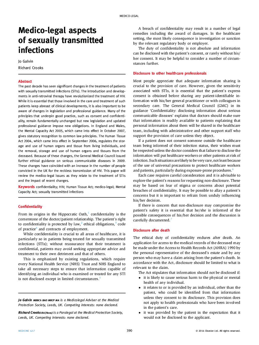 Medico-legal aspects of sexually transmitted infections