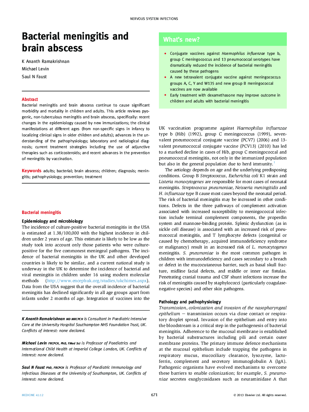 Bacterial meningitis and brain abscess