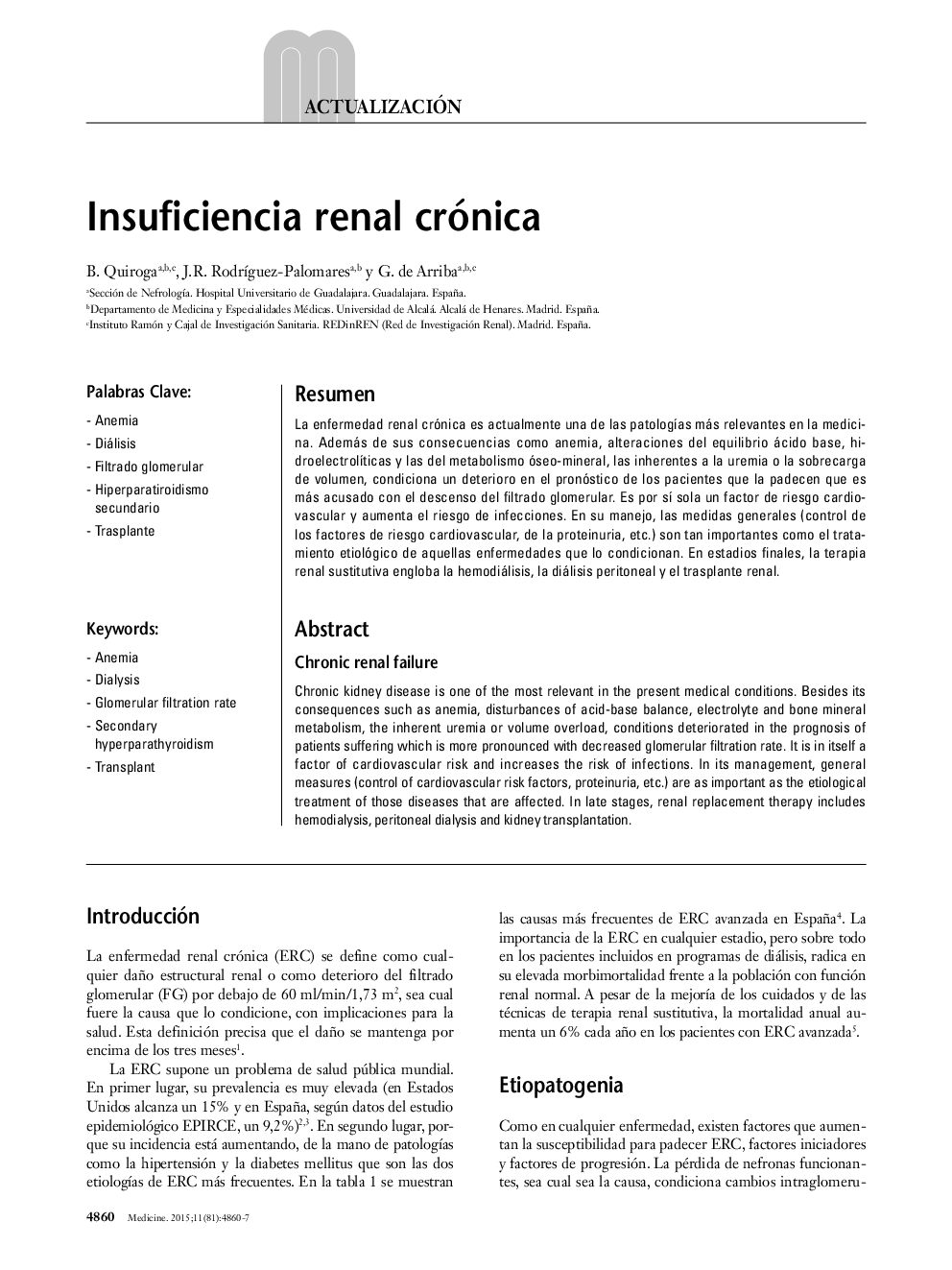 Insuficiencia renal crónica